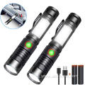 USB Rechargeable XML-T6 And COB LED Flashlight